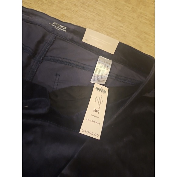 NWT Chico's Jeggings Blue Velvet  Size 3 (L 16) Stretch Fit Casual Fall Leggings - Picture 6 of 11